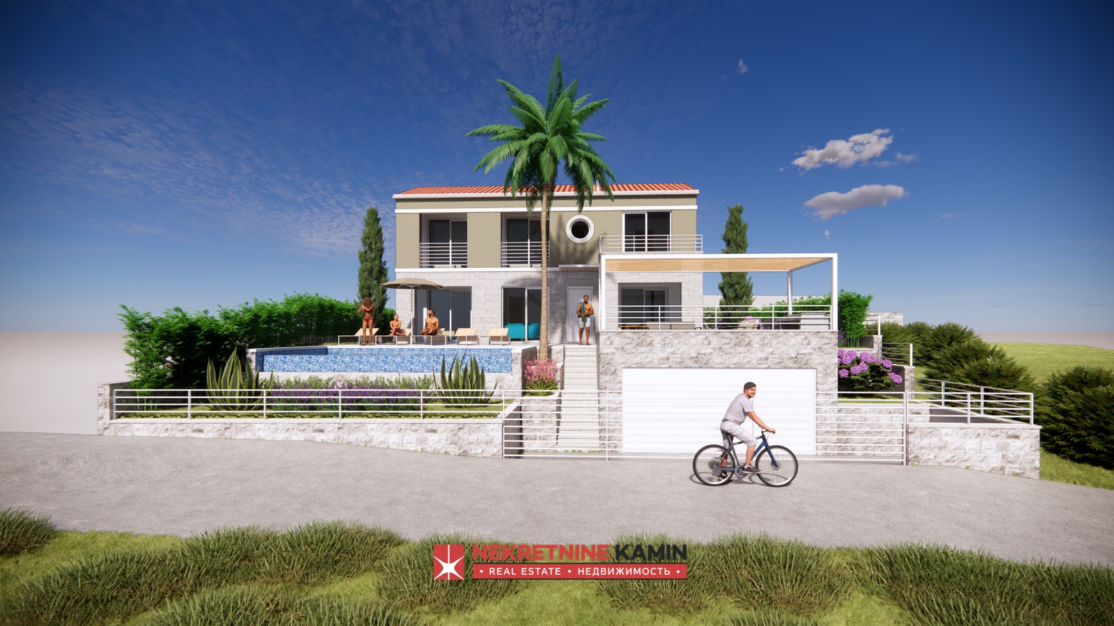Modern Villa with Pool under Construction, Mrčevac, Tivat