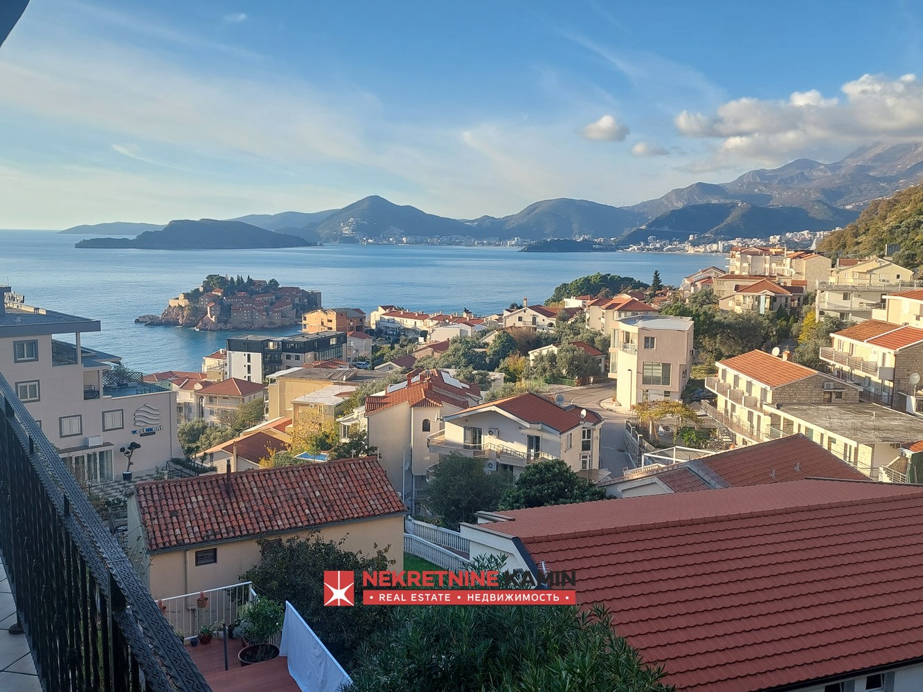 Two-Bedroom Apartment with Adjoining Studio and Open Sea View, Sveti Stefan, Budva